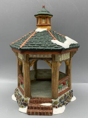 Dickens Collectables 1996 Porcelain Gazebo for Christmas Village Decor